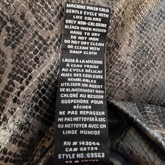 7 FOR ALL MANKIND Leggings Snake Print Faux Leather Pants Grey High Rise Medium - Picture 8 of 12